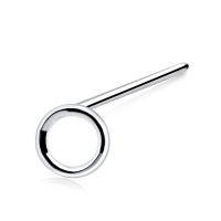 Ring Shaped Silver Straight Nose Stud NSKA-41